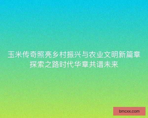 玉米传奇照亮乡村振兴与农业文明新篇章探索之路时代华章共谱未来